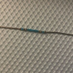 Silver tone Beaded turquoise bracelet